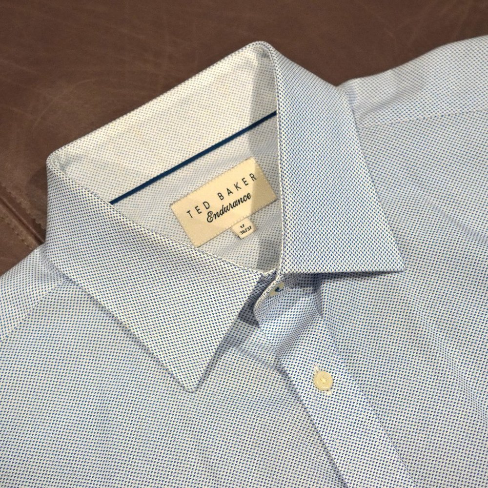 Ted Baker Endurance Dress Shirt- Blue Chevron Design